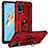 Custodia Silicone e Plastica Opaca Cover con Magnetico Anello Supporto MQ4 per Oppo A54 4G Rosso