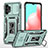 Custodia Silicone e Plastica Opaca Cover con Magnetico Anello Supporto MQ4 per Samsung Galaxy A32 5G Verde Pastello