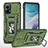 Custodia Silicone e Plastica Opaca Cover con Magnetico Anello Supporto MQ6 per Motorola Moto G53y 5G Verde