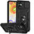 Custodia Silicone e Plastica Opaca Cover con Magnetico Anello Supporto MQ6 per Samsung Galaxy A04E Nero