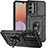 Custodia Silicone e Plastica Opaca Cover con Magnetico Anello Supporto MQ6 per Samsung Galaxy A14 5G Nero