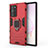 Custodia Silicone e Plastica Opaca Cover con Magnetico Anello Supporto N01 per Samsung Galaxy Note 20 Ultra 5G Rosso