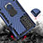 Custodia Silicone e Plastica Opaca Cover con Magnetico Anello Supporto N03 per Samsung Galaxy Note 20 5G