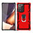 Custodia Silicone e Plastica Opaca Cover con Magnetico Anello Supporto N03 per Samsung Galaxy Note 20 Ultra 5G Rosso