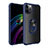 Custodia Silicone e Plastica Opaca Cover con Magnetico Anello Supporto per Apple iPhone 12 Pro Max Blu