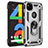 Custodia Silicone e Plastica Opaca Cover con Magnetico Anello Supporto per Google Pixel 4a