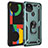 Custodia Silicone e Plastica Opaca Cover con Magnetico Anello Supporto per Google Pixel 5 Verde Pastello