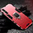 Custodia Silicone e Plastica Opaca Cover con Magnetico Anello Supporto per Huawei Enjoy 10e Rosso