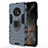 Custodia Silicone e Plastica Opaca Cover con Magnetico Anello Supporto per Huawei Enjoy 20 Plus 5G Blu