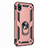 Custodia Silicone e Plastica Opaca Cover con Magnetico Anello Supporto per Huawei Enjoy 8S Oro Rosa