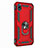 Custodia Silicone e Plastica Opaca Cover con Magnetico Anello Supporto per Huawei Enjoy 8S Rosso