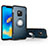 Custodia Silicone e Plastica Opaca Cover con Magnetico Anello Supporto per Huawei Mate 20 Pro Cielo Blu
