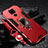 Custodia Silicone e Plastica Opaca Cover con Magnetico Anello Supporto per Huawei Mate 30 Lite Rosso