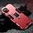 Custodia Silicone e Plastica Opaca Cover con Magnetico Anello Supporto per Huawei Nova 6 SE Rosso