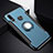 Custodia Silicone e Plastica Opaca Cover con Magnetico Anello Supporto per Huawei P30 Lite Blu
