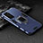 Custodia Silicone e Plastica Opaca Cover con Magnetico Anello Supporto per Huawei P40 Pro Blu
