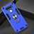 Custodia Silicone e Plastica Opaca Cover con Magnetico Anello Supporto per LG K51 Blu