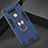 Custodia Silicone e Plastica Opaca Cover con Magnetico Anello Supporto per LG K51 Blu Notte