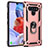 Custodia Silicone e Plastica Opaca Cover con Magnetico Anello Supporto per LG Stylo 6 Oro Rosa