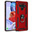 Custodia Silicone e Plastica Opaca Cover con Magnetico Anello Supporto per LG Stylo 6 Rosso