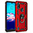 Custodia Silicone e Plastica Opaca Cover con Magnetico Anello Supporto per Motorola Moto E6s (2020) Rosso