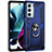Custodia Silicone e Plastica Opaca Cover con Magnetico Anello Supporto per Motorola Moto Edge S30 5G Blu
