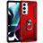 Custodia Silicone e Plastica Opaca Cover con Magnetico Anello Supporto per Motorola Moto G200 5G Rosso