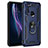 Custodia Silicone e Plastica Opaca Cover con Magnetico Anello Supporto per Motorola Moto One Fusion Blu