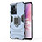Custodia Silicone e Plastica Opaca Cover con Magnetico Anello Supporto per Oppo A56S 5G Blu