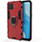 Custodia Silicone e Plastica Opaca Cover con Magnetico Anello Supporto per Oppo A93 Rosso