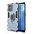 Custodia Silicone e Plastica Opaca Cover con Magnetico Anello Supporto per Oppo F21s Pro 4G Blu