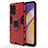Custodia Silicone e Plastica Opaca Cover con Magnetico Anello Supporto per Oppo Reno5 Lite Rosso