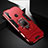 Custodia Silicone e Plastica Opaca Cover con Magnetico Anello Supporto per Realme 5 Pro Rosso