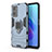 Custodia Silicone e Plastica Opaca Cover con Magnetico Anello Supporto per Realme 9i 4G Blu