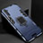 Custodia Silicone e Plastica Opaca Cover con Magnetico Anello Supporto per Realme X2 Blu
