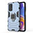 Custodia Silicone e Plastica Opaca Cover con Magnetico Anello Supporto per Samsung Galaxy A23 5G Blu