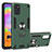 Custodia Silicone e Plastica Opaca Cover con Magnetico Anello Supporto per Samsung Galaxy A31 Verde