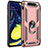 Custodia Silicone e Plastica Opaca Cover con Magnetico Anello Supporto per Samsung Galaxy A80