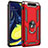 Custodia Silicone e Plastica Opaca Cover con Magnetico Anello Supporto per Samsung Galaxy A90 4G Rosso