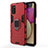 Custodia Silicone e Plastica Opaca Cover con Magnetico Anello Supporto per Samsung Galaxy M02s