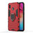 Custodia Silicone e Plastica Opaca Cover con Magnetico Anello Supporto per Samsung Galaxy M10S Rosso