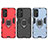 Custodia Silicone e Plastica Opaca Cover con Magnetico Anello Supporto per Samsung Galaxy M23 5G