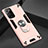 Custodia Silicone e Plastica Opaca Cover con Magnetico Anello Supporto per Samsung Galaxy Note 20 5G Rosa