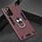 Custodia Silicone e Plastica Opaca Cover con Magnetico Anello Supporto per Samsung Galaxy Note 20 5G Rosso Rosa
