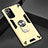 Custodia Silicone e Plastica Opaca Cover con Magnetico Anello Supporto per Samsung Galaxy Note 20 Ultra 5G Oro