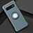 Custodia Silicone e Plastica Opaca Cover con Magnetico Anello Supporto per Samsung Galaxy S10 5G Cielo Blu