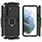 Custodia Silicone e Plastica Opaca Cover con Magnetico Anello Supporto per Samsung Galaxy S21 5G