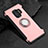 Custodia Silicone e Plastica Opaca Cover con Magnetico Anello Supporto per Samsung Galaxy S9 Oro Rosa
