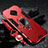 Custodia Silicone e Plastica Opaca Cover con Magnetico Anello Supporto per Vivo X50 Lite Rosso