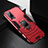 Custodia Silicone e Plastica Opaca Cover con Magnetico Anello Supporto per Vivo X50 Pro 5G Rosso
